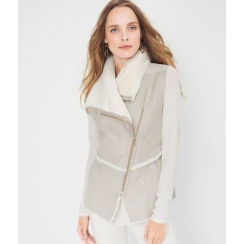 White House Black Market Faux Fur Vest